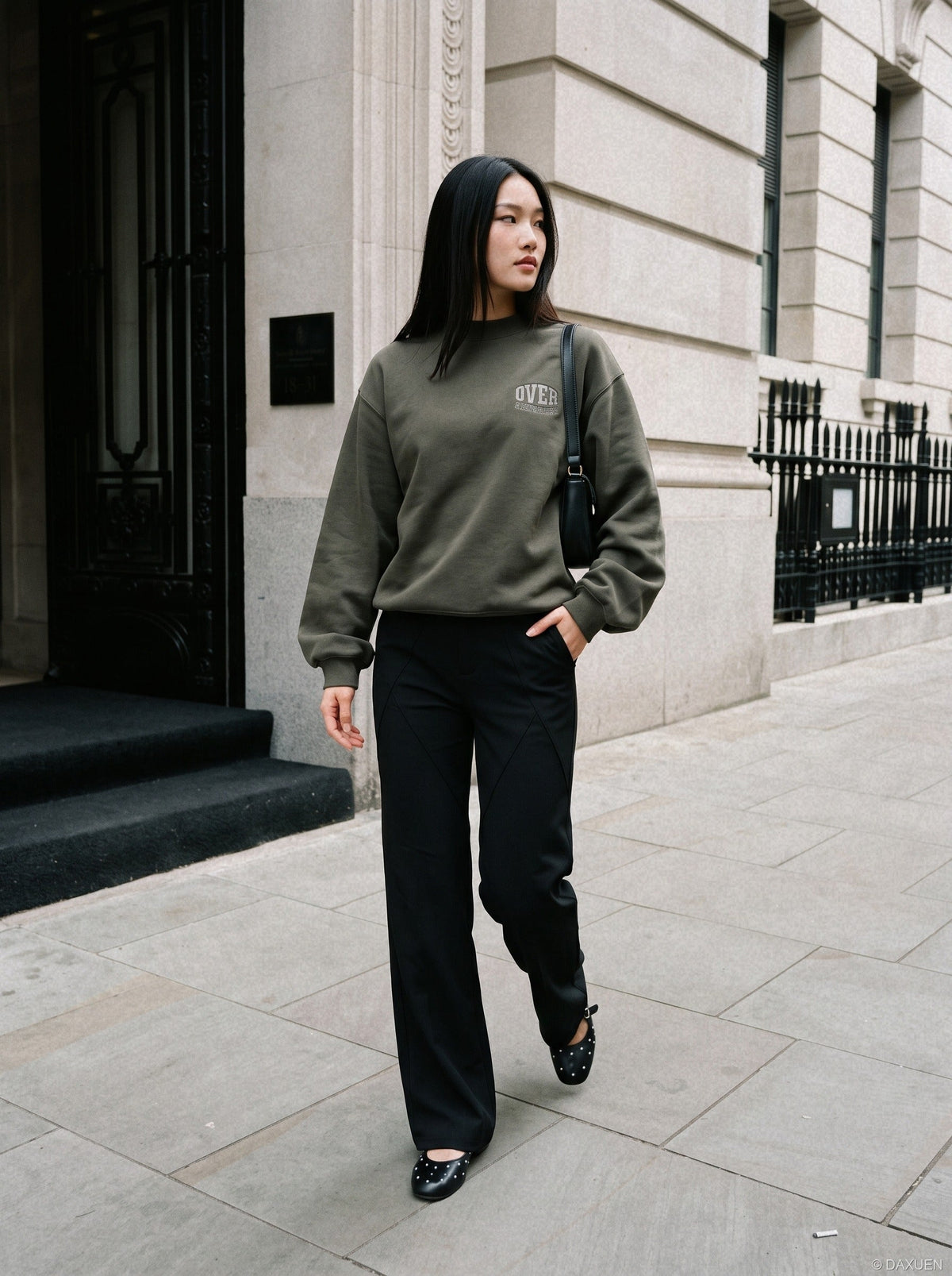 Bold Block Lettering Oversized Sweatshirt