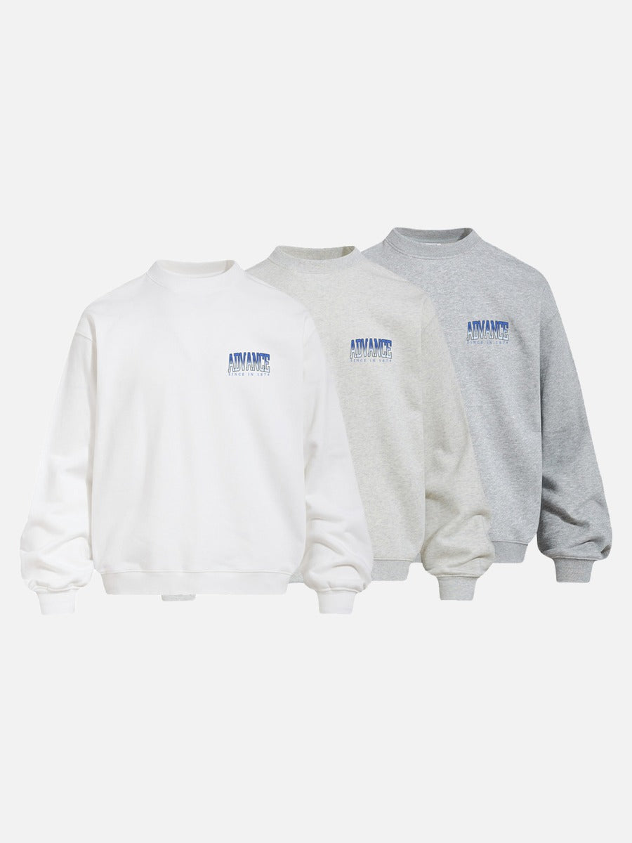 Bold Blue Graphic Oversized Crewneck Sweatshirt