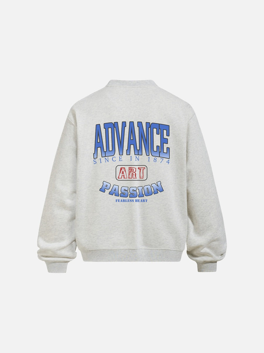 Bold Blue Graphic Oversized Crewneck Sweatshirt