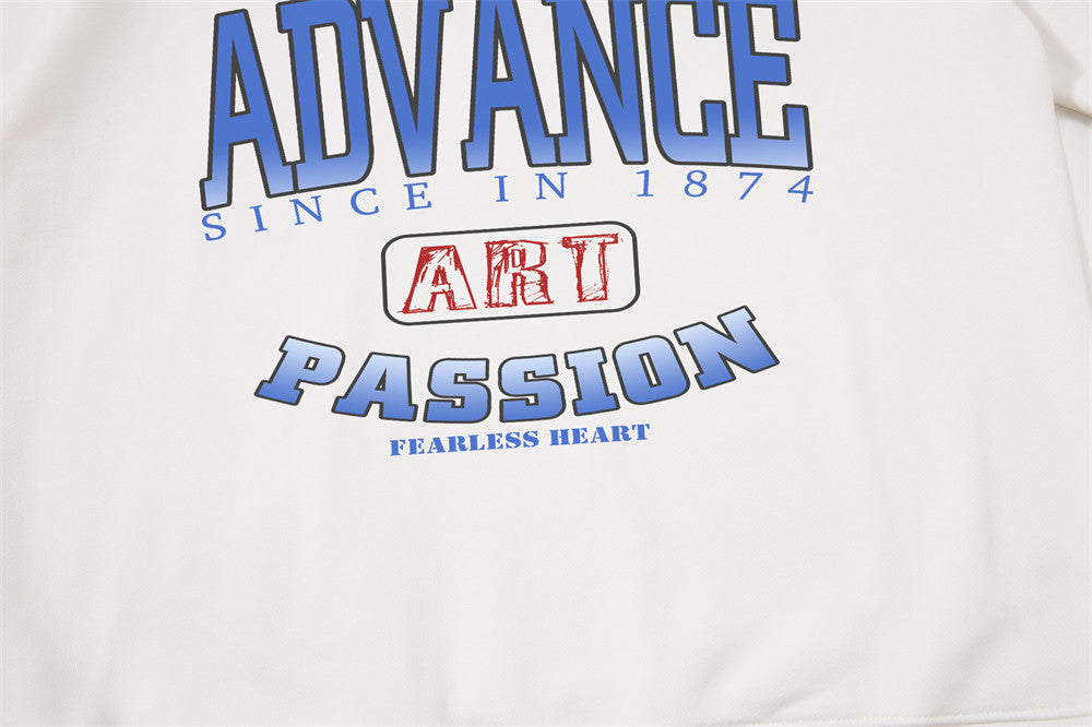Bold Blue Graphic Oversized Crewneck Sweatshirt