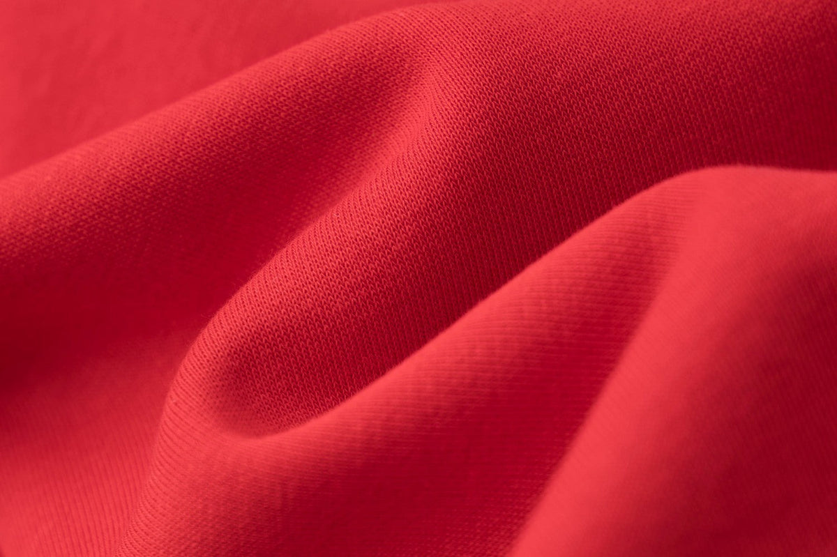 DAXUEN solid red full-zip embroidered crest hoodie