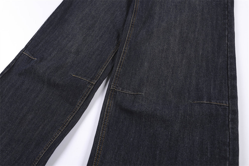 Flag Panel Baggy Denim Jeans
