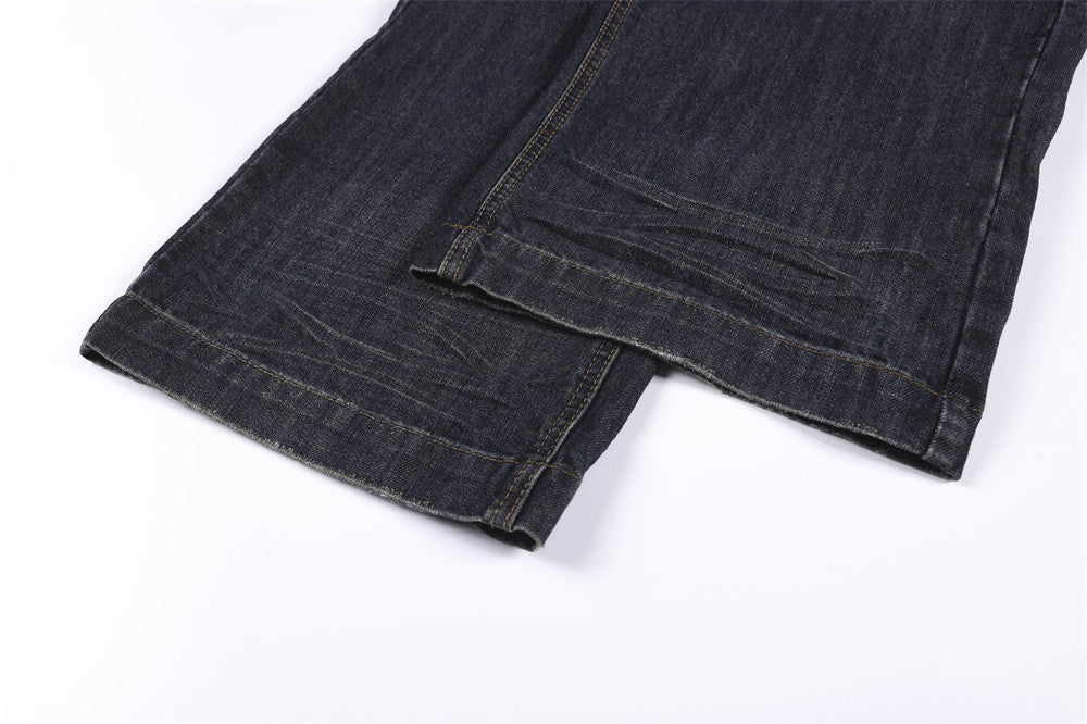 Flag Panel Baggy Denim Jeans