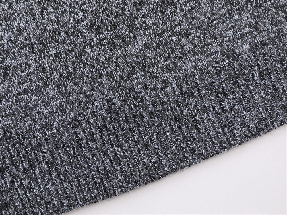 DAXUEN heathered grey geometric Fair Isle knit sweater
