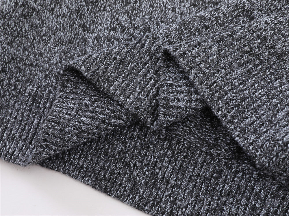 DAXUEN heathered grey geometric Fair Isle knit sweater