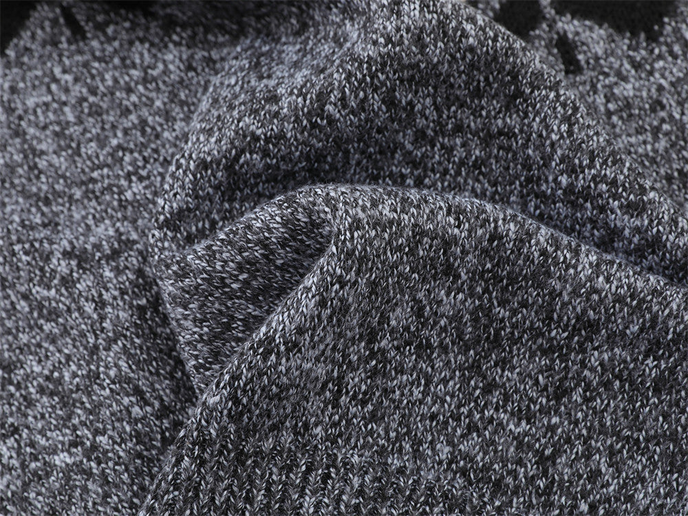 DAXUEN heathered grey geometric Fair Isle knit sweater