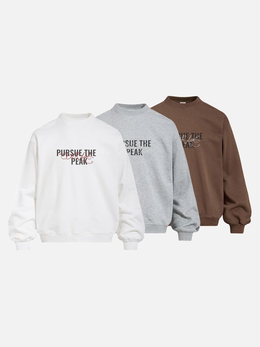 Bold Graphic Layered Sweatshirt with Mock Neck