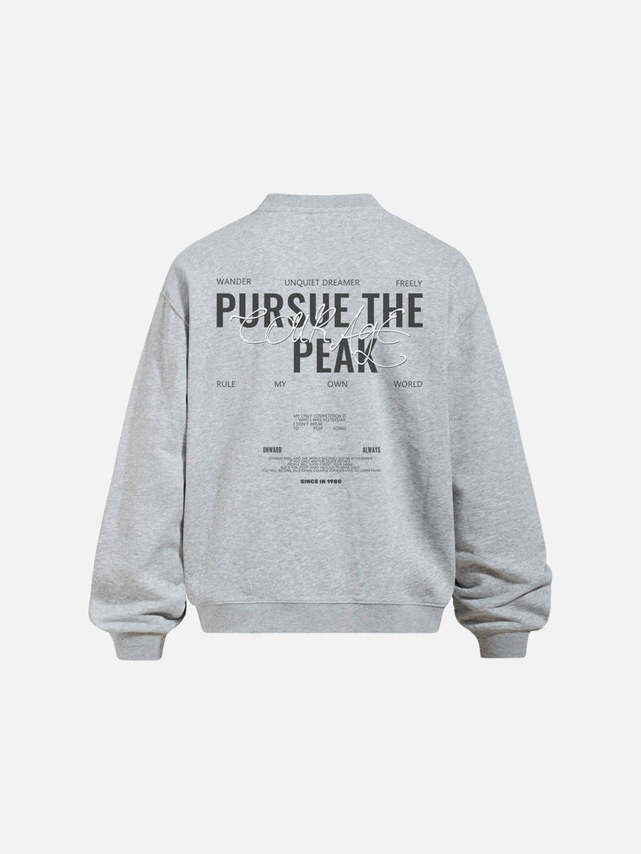 Bold Graphic Layered Sweatshirt with Mock Neck