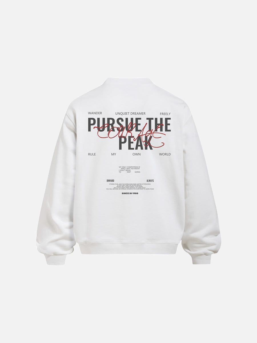Bold Graphic Layered Sweatshirt with Mock Neck