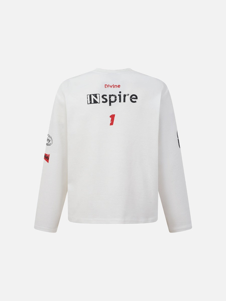 Bold Mixed Graphic Long-Sleeve Top