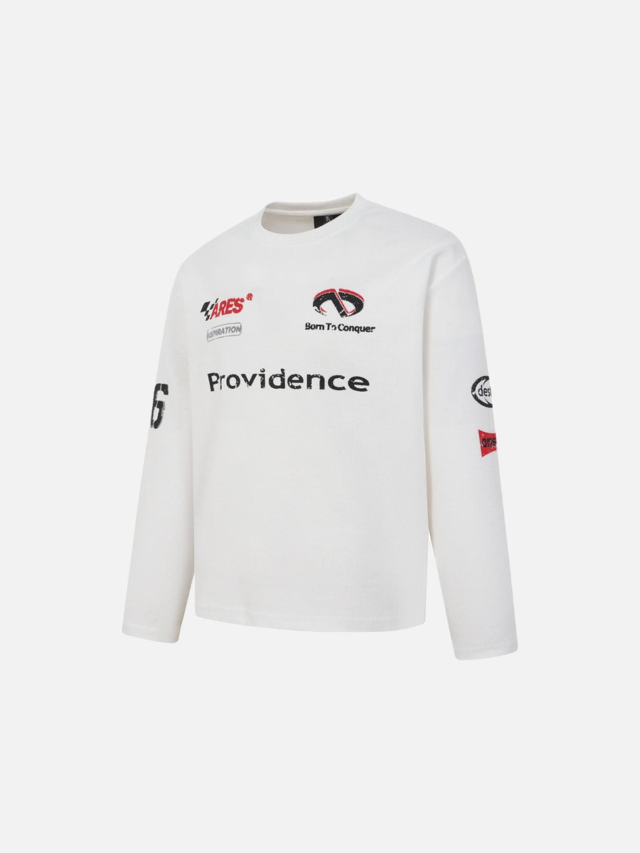 Bold Mixed Graphic Long-Sleeve Top