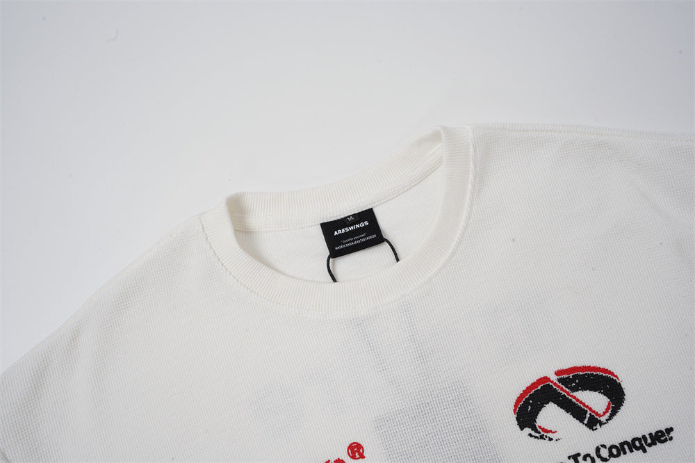 Bold Mixed Graphic Long-Sleeve Top