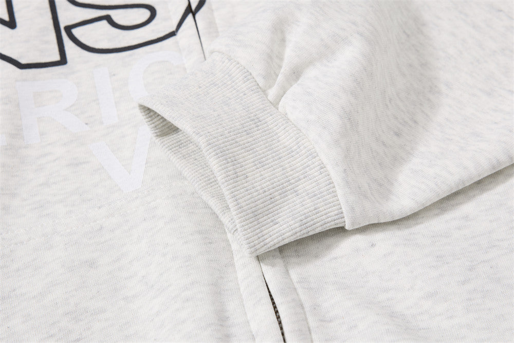 Bold Multi-Line Graphic Zip-Up Hoodie