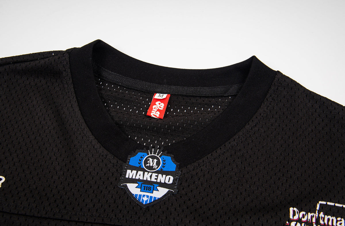 Bold Numeral Mesh T-Shirt with Wordmark