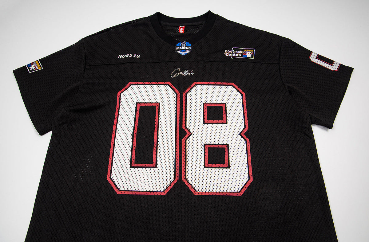 Bold Numeral Mesh T-Shirt with Wordmark