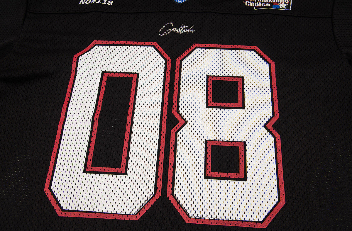 Bold Numeral Mesh T-Shirt with Wordmark