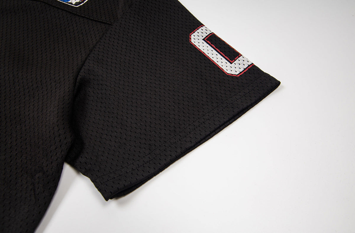 Bold Numeral Mesh T-Shirt with Wordmark