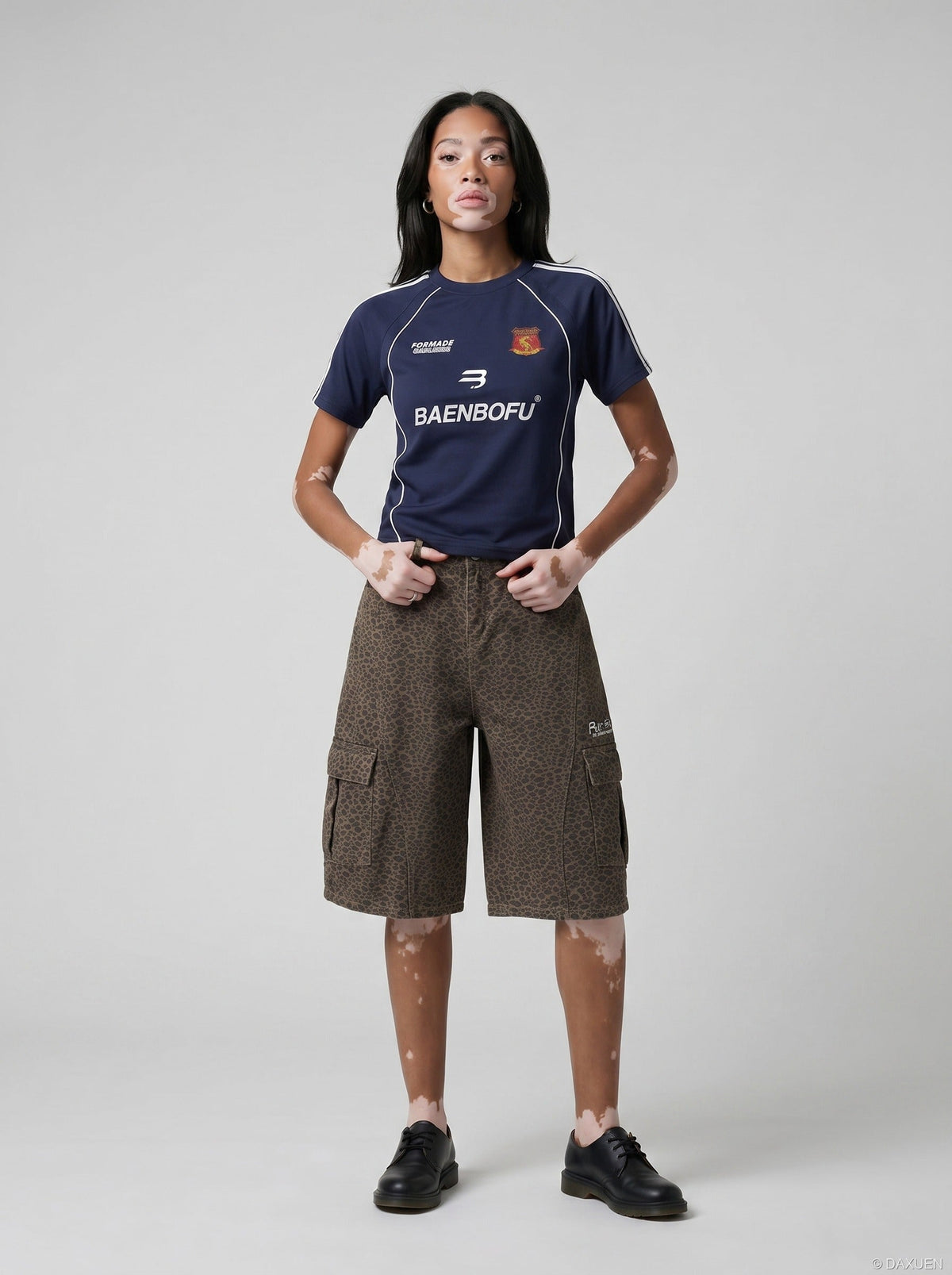 Bold Numeral Mesh T-Shirt with Wordmark