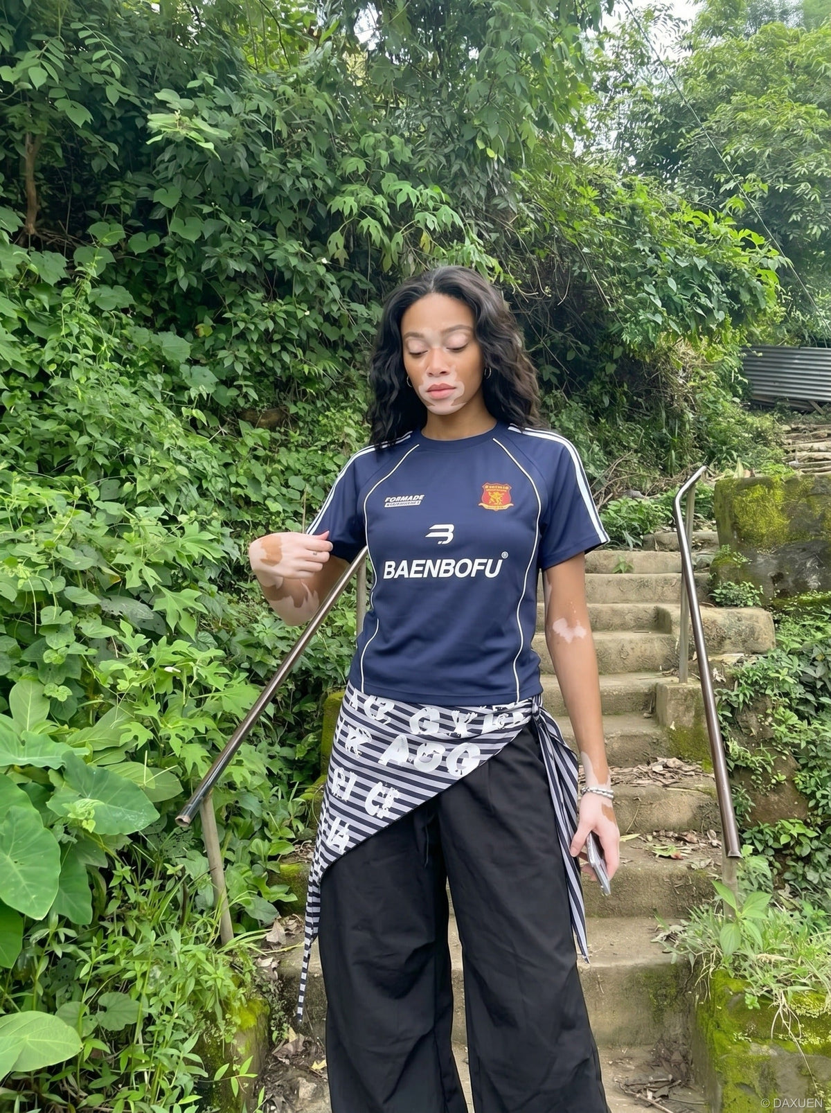 Bold Numeral Mesh T-Shirt with Wordmark