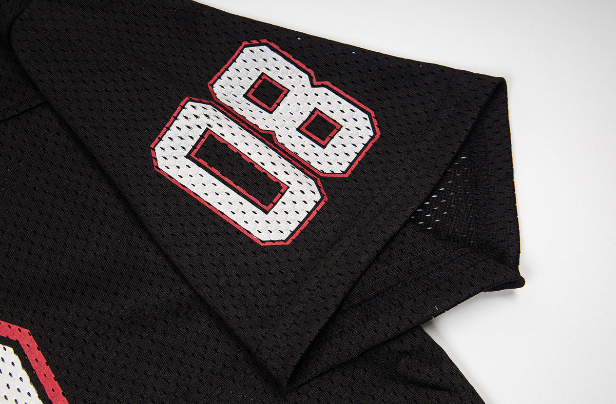 Bold Numeral Mesh T-Shirt with Wordmark