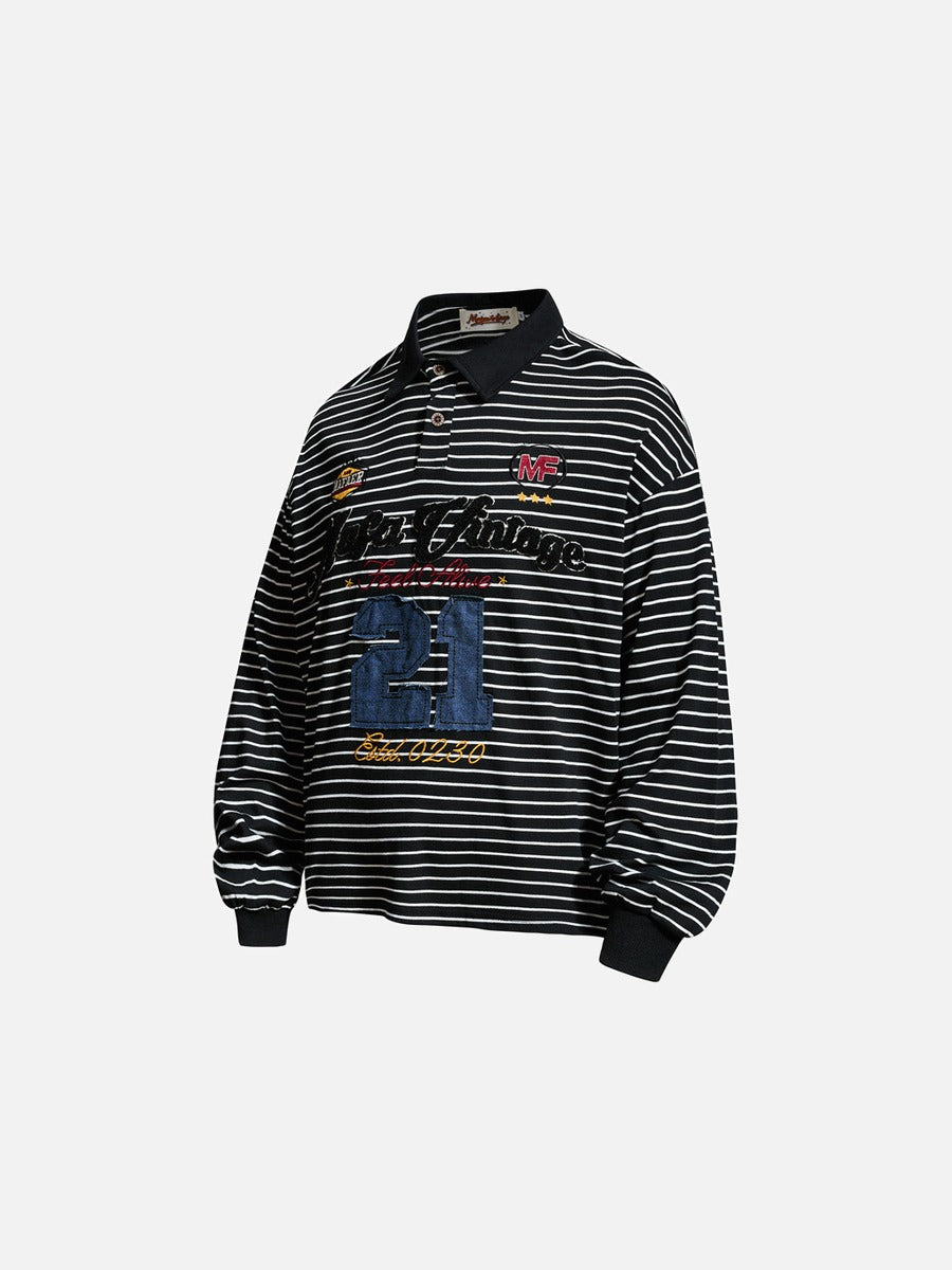 Bold Script Denim Appliqué Polo