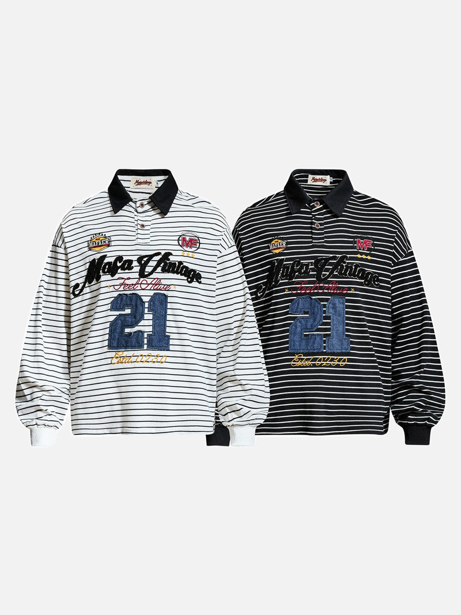 Bold Script Denim Appliqué Polo