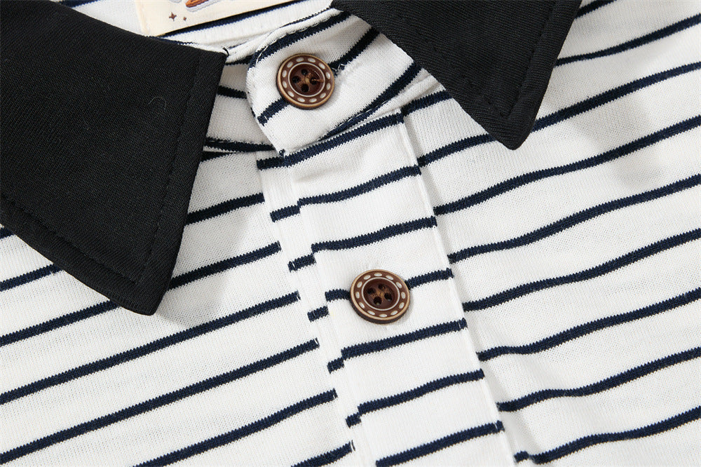 Bold Script Denim Appliqué Polo