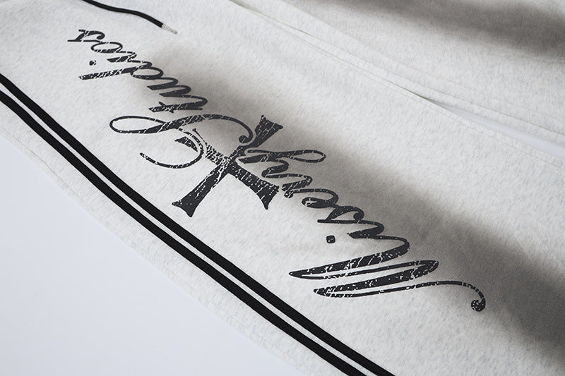Bold Script Graphic Wide-Leg Sweatpants