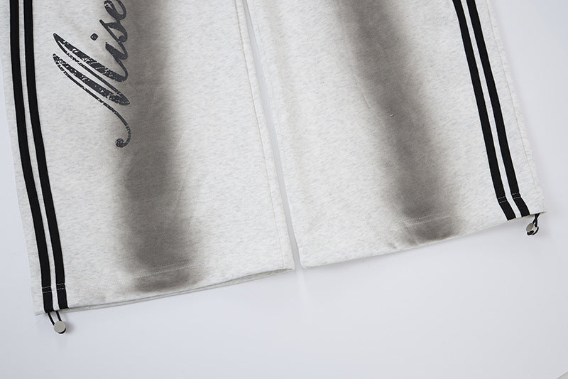 Bold Script Graphic Wide-Leg Sweatpants