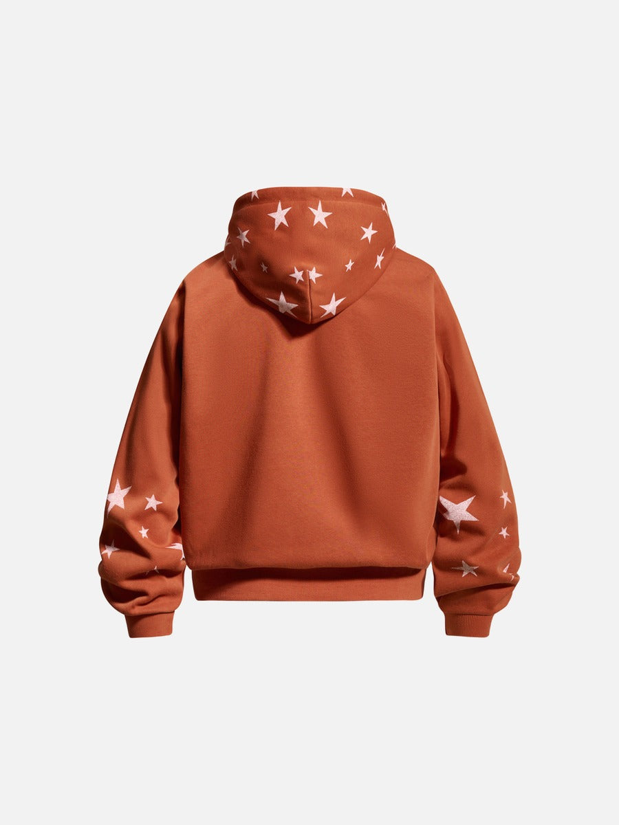 Bold Star-Graphic Full-Zip Hoodie