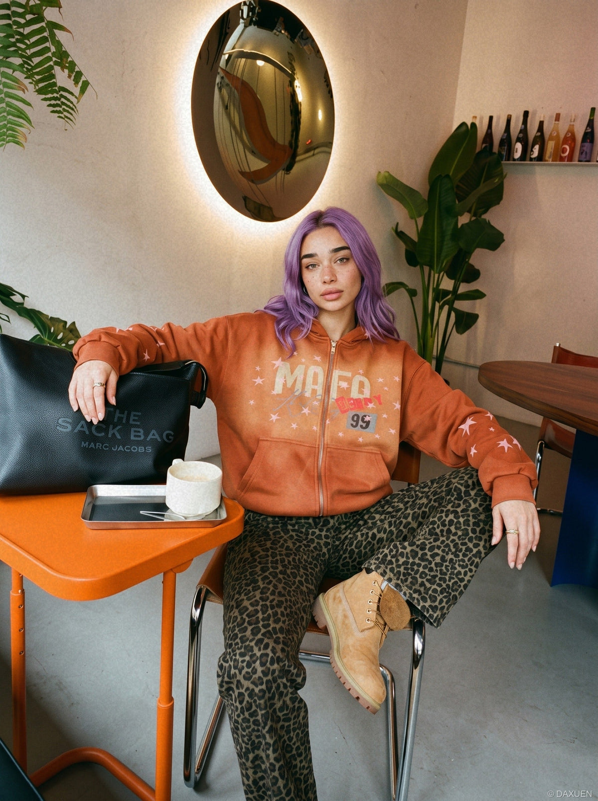 Bold Star-Graphic Full-Zip Hoodie