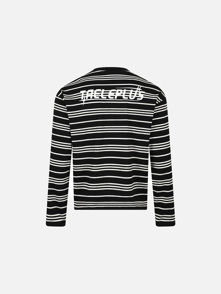 Bold Striped Knit Long-Sleeve Top