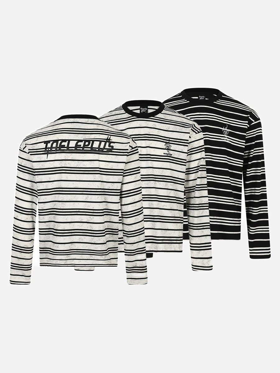 Bold Striped Knit Long-Sleeve Top