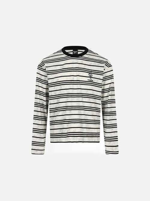 Bold Striped Knit Long-Sleeve Top - White / S