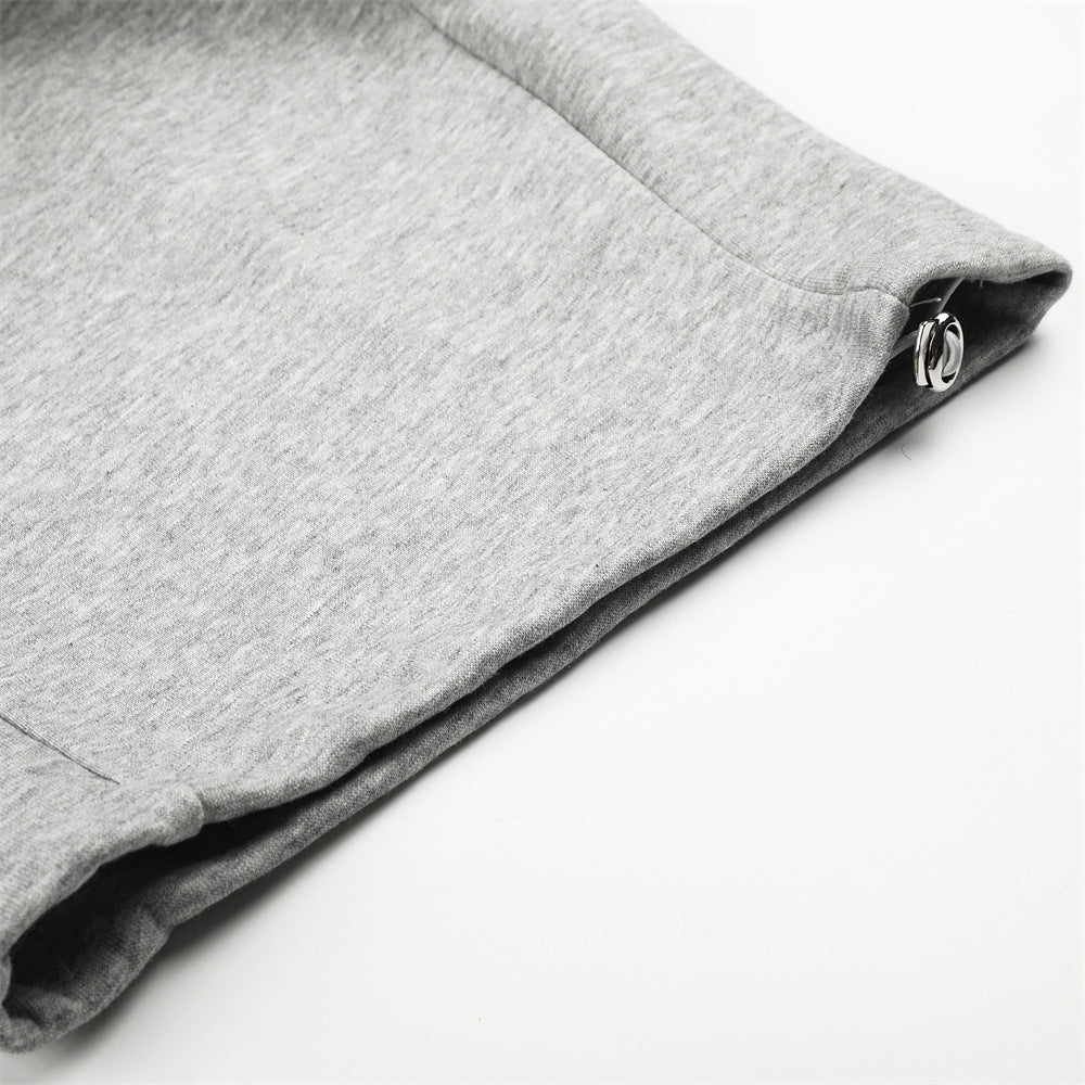 Bold Studded Letter Graphic Wide-Leg Sweatpants