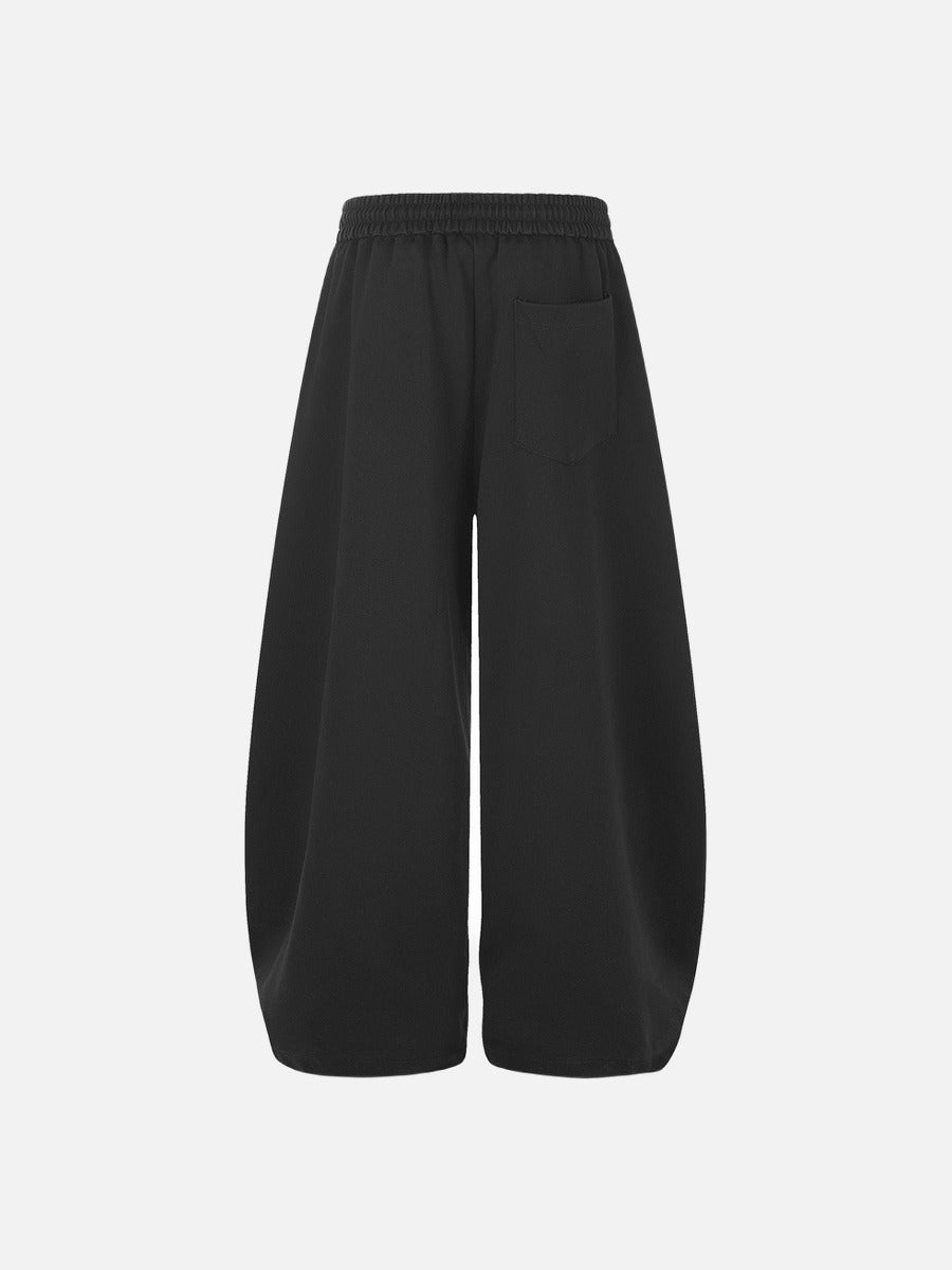 Bold Studded Letter Graphic Wide-Leg Sweatpants