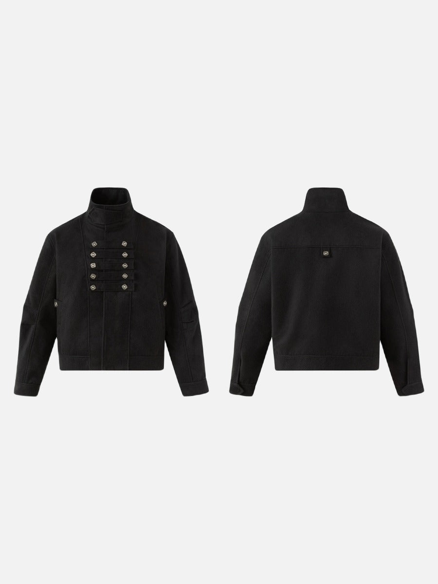 DAXUEN black oversized jacket with silver buttons