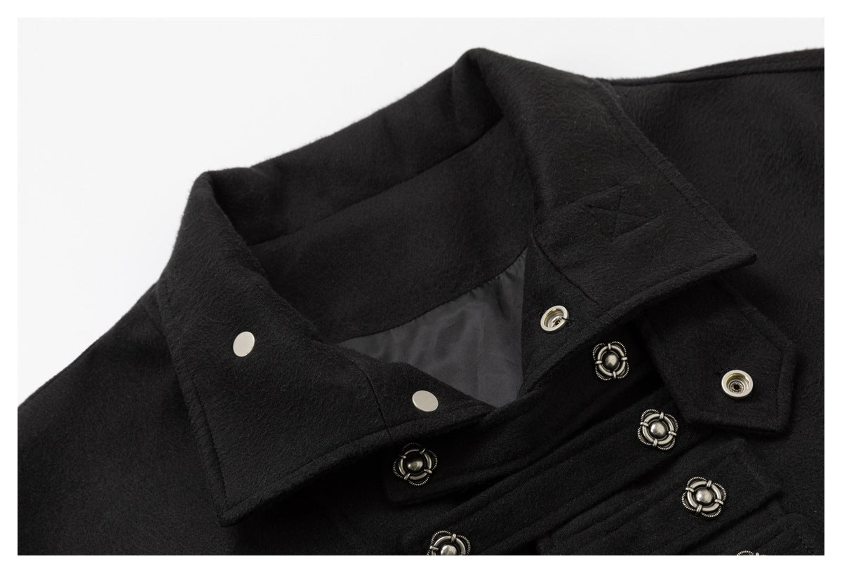 DAXUEN black oversized jacket with silver buttons
