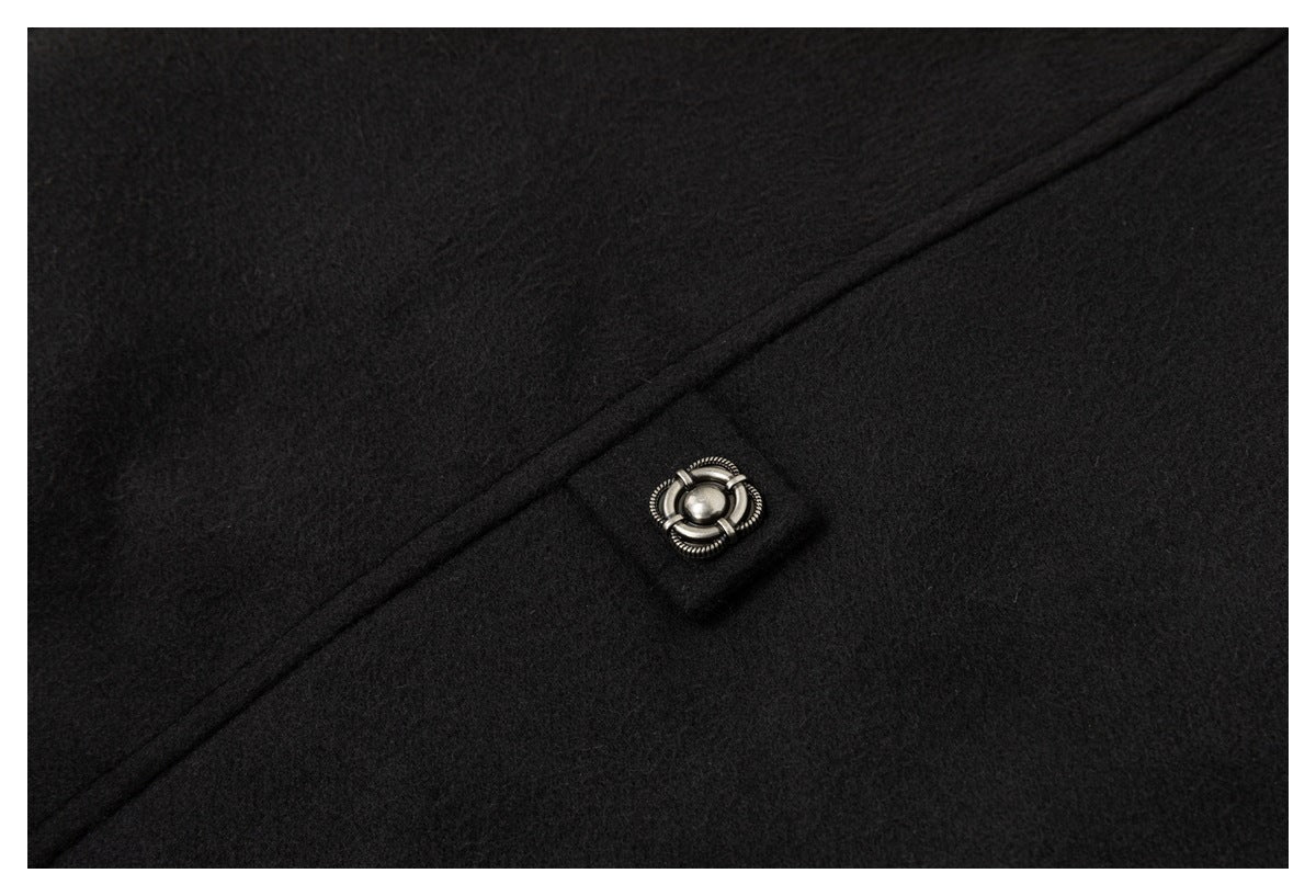 DAXUEN black oversized jacket with silver buttons