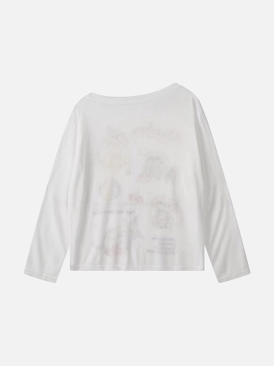 T-shirt à manches longues avec motif chien de dessin animé