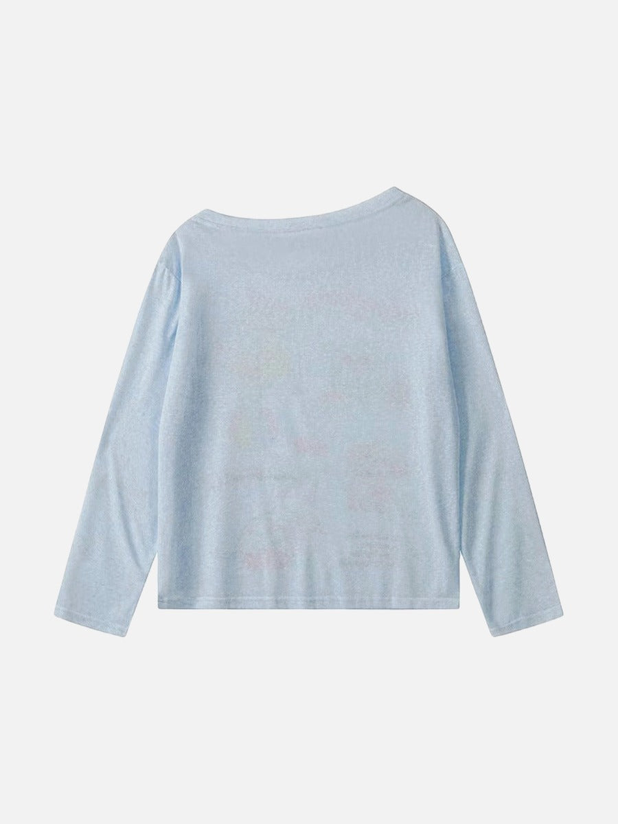 T-shirt à manches longues avec motif chien de dessin animé