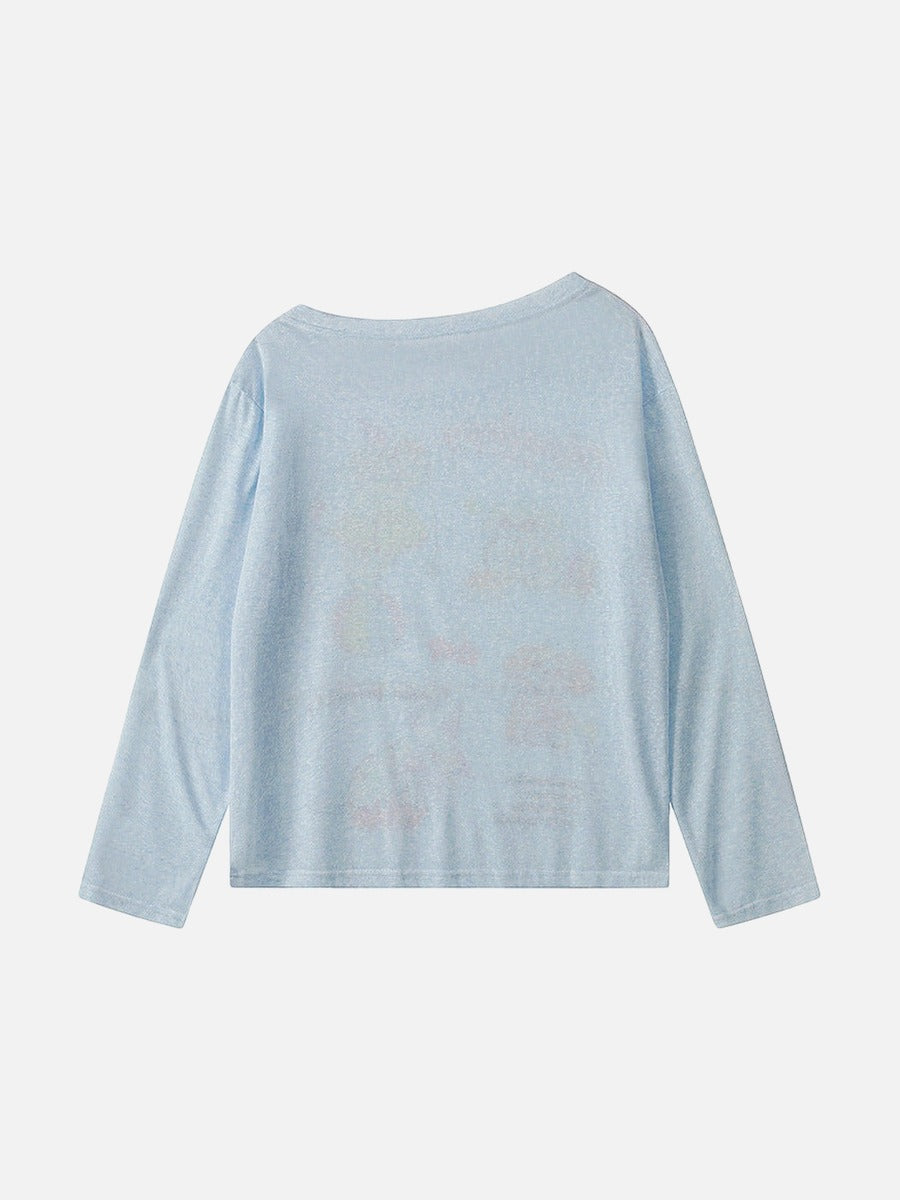 T-shirt à manches longues avec motif chien de dessin animé