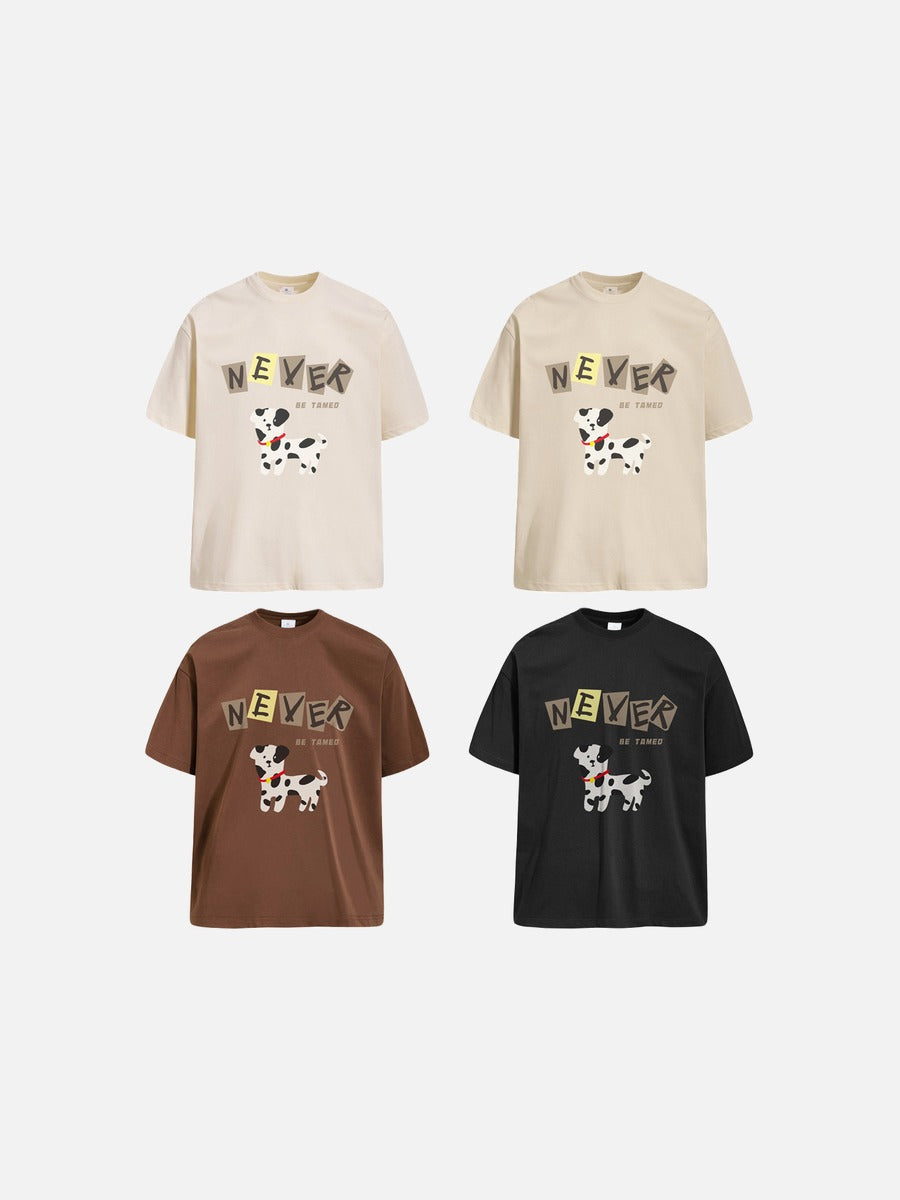 Cartoon Dog Graphic Oversized T-Shirt