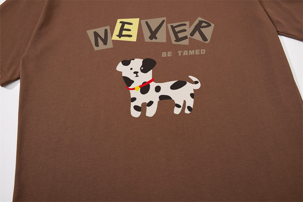 Cartoon Dog Graphic Oversized T-Shirt