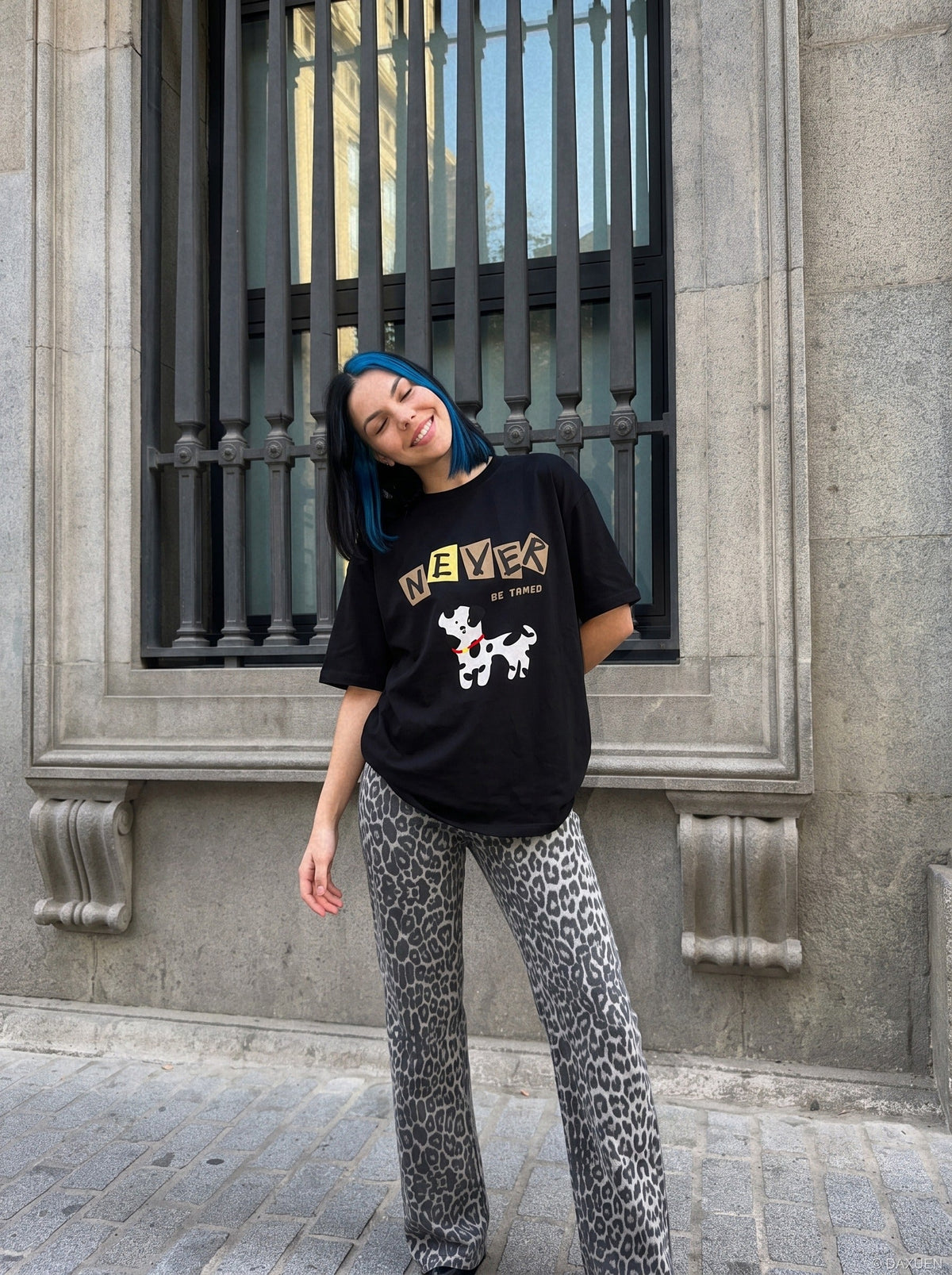 Cartoon Dog Graphic Oversized T-Shirt
