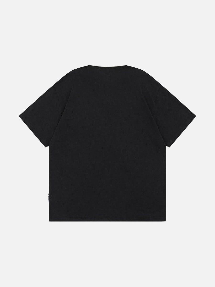 Poloshirt mit Cartoon-Stickerei – lockere Passform