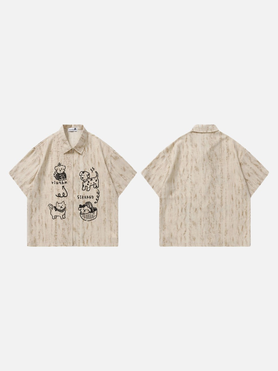 Cartoon Tie-Dye Short-Sleeve Shirt