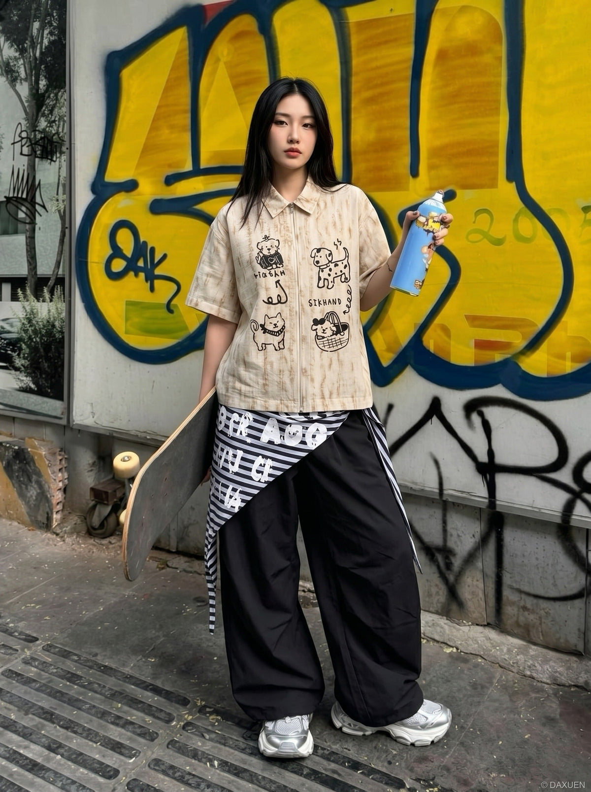 Cartoon Tie-Dye Short-Sleeve Shirt