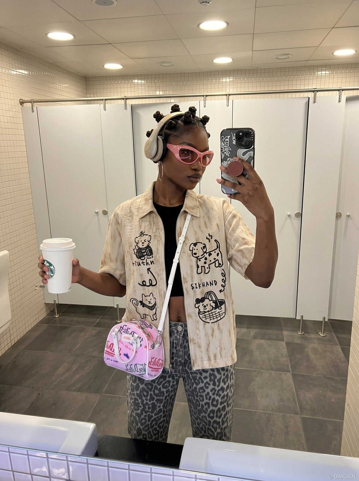 Cartoon Tie-Dye Short-Sleeve Shirt