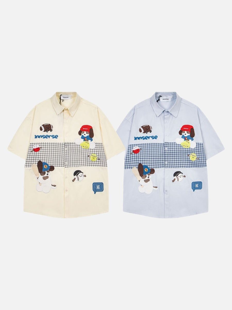 Oversize-Button-up-Hemd im Cartoon-Vibe